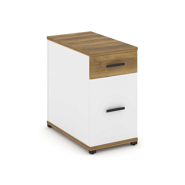 Concept Тумба опорная/приставная 1 ящ.+1 распаш. фасад CN.TGO-005 B Сандал Янтарный/Белый Бриллиант/Металл Черный 420*720*750 - Вид 1