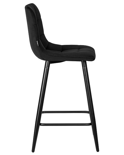 Стул полубарный DOBRIN OLIVIA (черные матовые ножки, черный велюр (108-77)) - Вид 3