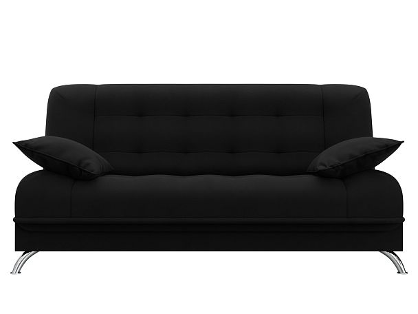 Диван Книжка Анна (полностью микровельвет черный) - Вид 2