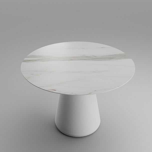 Стол круглый Ikon 100, керамика матовая, белая - Вид 3