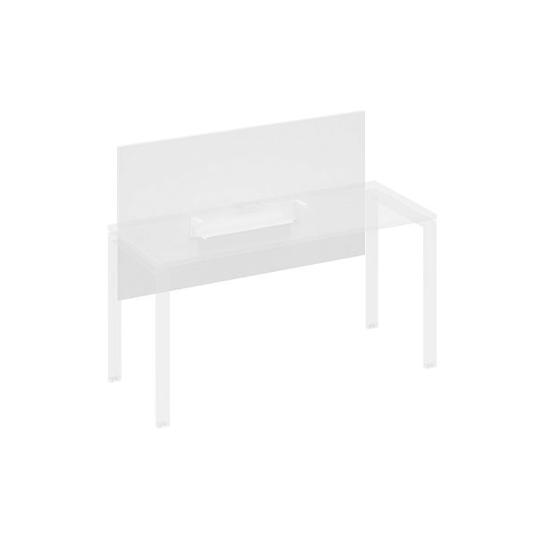 Экран настольный фронтальный большой для стола 160 с кабель-каналом A4 А4 Б 838 БП белый премиум / металлокаркас белый - Вид 1