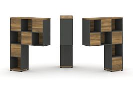 Concept Надставка высокая CN.DNV-001 Сандал Янтарный/Антрацит/Металл Антрацит 1099*350*1486 - Фото предпросмотра