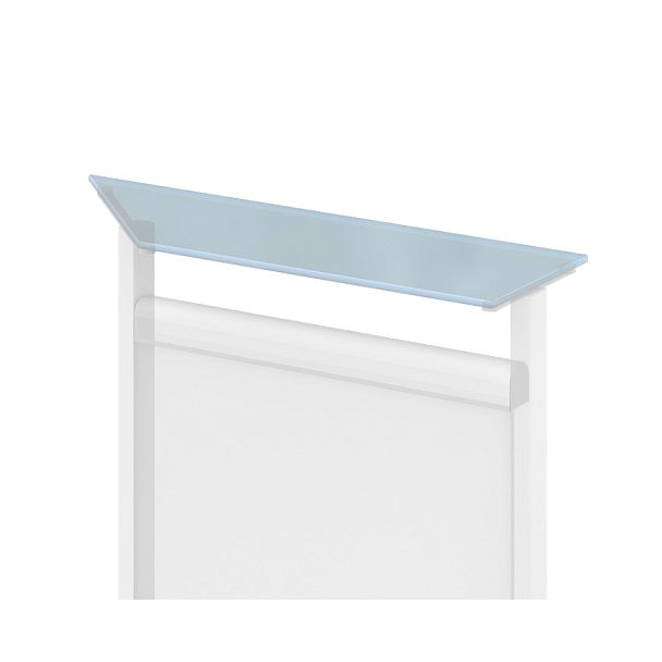 Полка (стекло матовое) "Логика-ресепшн"  ПК-ЛГР-ПЛУ137х32СМ/4-В1-910 зеленый - Вид 1