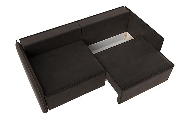 Диван прямой Либерти (полностью велюр коричневый) - Вид 7