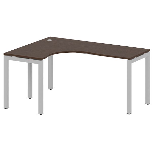 Metal System Quattro Стол криволинейный левый на П-образном м/к 50БП.СА-4 (L) Венге/Серый металл 1600*1200*750 - Вид 1