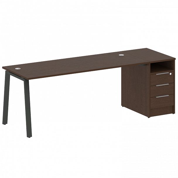 Рабочая станция "Metal System" БА.РС-СТП -1.5 венге/антрацит - Вид 1