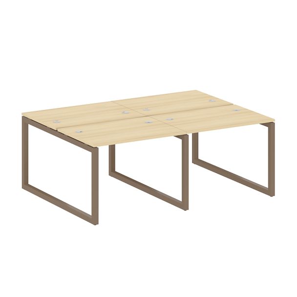 Metal System Quattro Р. ст. на 4 раб. места на О-образном м/к 50БО.СМ-4.1 Акация/Мокко металл 2000*1475*750 - Вид 1