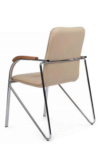 Стул Самба с деревянными подлокотниками SMB-02H Хром гальв. Бежевый - Вид 5