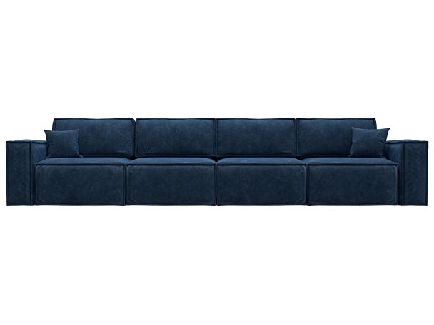 Диван прямой Лига-081 НПБ МегаЛонг Велюр синий - Вид 2