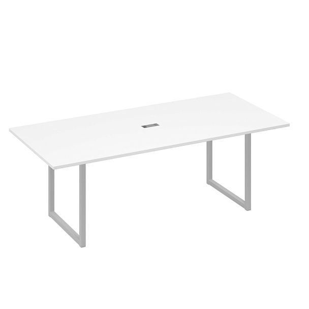 Стол 220 переговорный с металлокаркасом QUATTRO A4 А4 Б4 124 БП белый премиум / металлокаркас серый - Вид 1