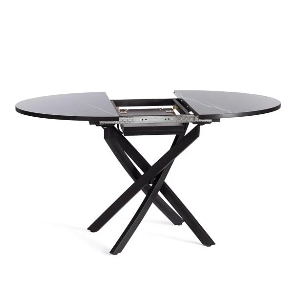 Стол обеденный Манзана/Manzana, ЛДСП/HPL/металл, Мрамор чёрный/чёрный - Вид 3