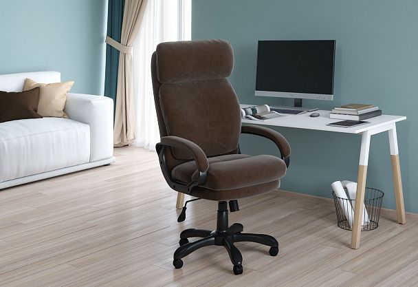 Кресло CHAIRMAN HOME 505, ткань велюр, коричневый - Вид 7