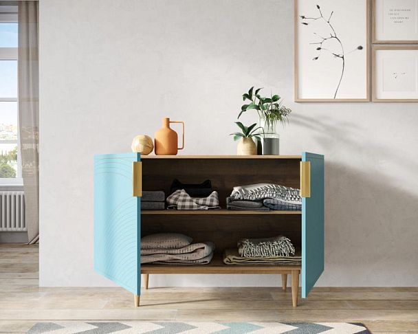 Комод с двумя дверками Line LN01/GR1/blue - Вид 2