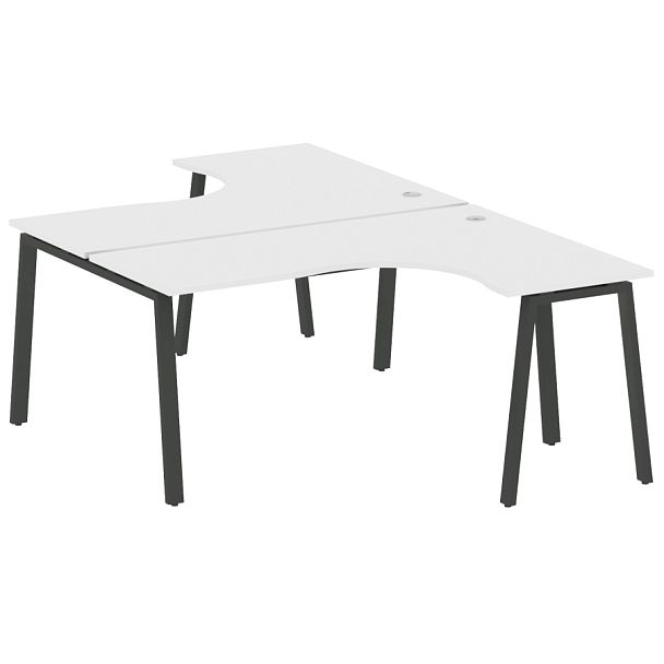 Metal System Р. ст. криволинейная на А-образном м/к БА.РАС-СА-2.4 Белый/Антрацит металл 1600*2435*750 - Вид 1