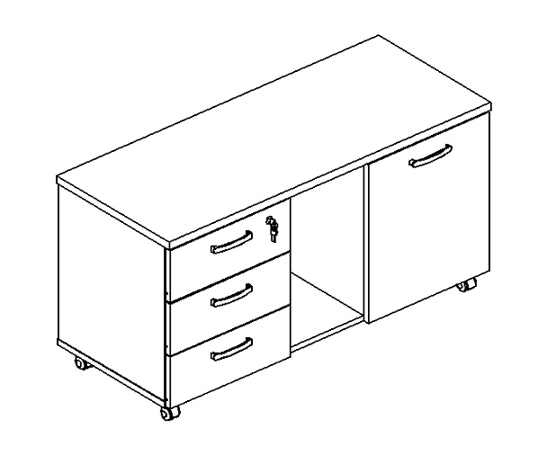 Тумба для оргтехники A4 А4 262 БП антрацит премиум - Вид 3