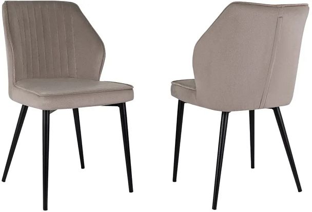 Стул для дома Бюрократ CH-K5_2 комплект 2шт т.бежевый Holland 61 металл черный на ножках (CH-K5_1/HL61_2) - Вид 1