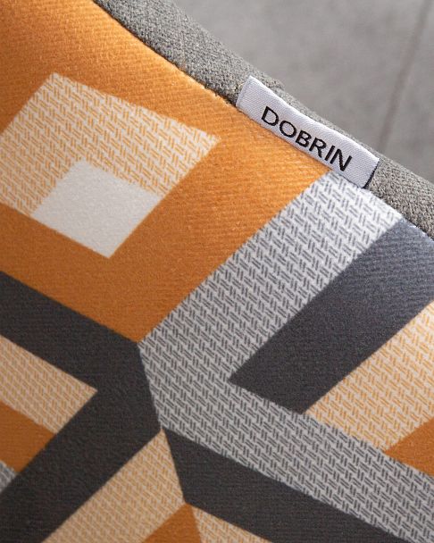 Стул обеденный DOBRIN MARKUS (ЭМАЛЬ ЧЕРНЫЙ МУАР ткань Candy Graphite+Escada Ochre) - Вид 9