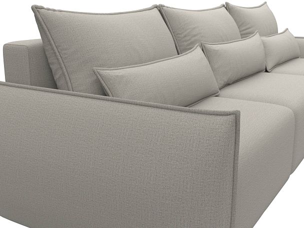 Диван угловой Лига-051 НПБ Лонг угол универсальный Рогожка бежевый - Вид 4