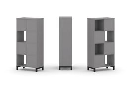 Стайл Проджект Набор стеллажа одностороннего, 4 яруса SN.NS-421 Серый Пепел/Металл Черный 754*400*16 - Фото предпросмотра