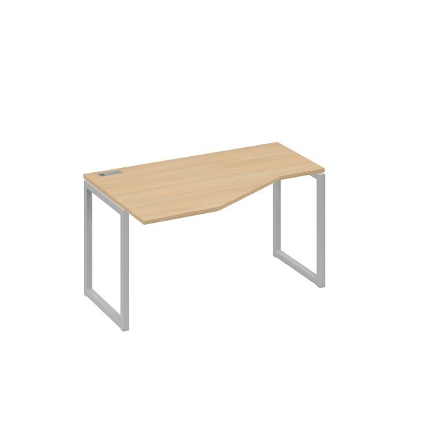 Стол эргономичный левый "Техно" на металлокаркасе QUATTRO A4 А4 Б4 053 БП натуральный дуб / металлокаркас серый - Вид 1