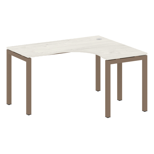 Metal System Quattro Стол криволинейный правый на П-образном м/к 50БП.СА-3 (R) Дуб наварра/Мокко металл 1400*1200*750 - Вид 1