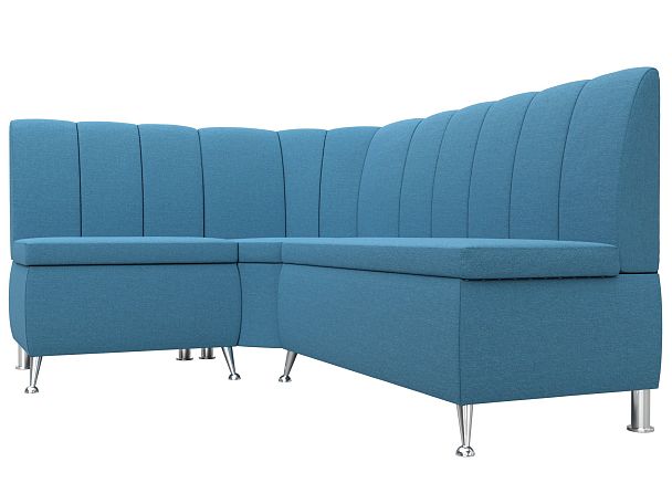 Диван кухонный угловой Кантри левый угол Рогожка голубой - Вид 3