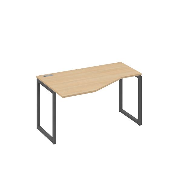 Стол эргономичный левый "Техно" на металлокаркасе QUATTRO A4 А4 Б4 053 БП натуральный дуб / металлокаркас антрацит - Вид 1