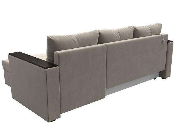 Угловой диван Атланта Лайт Б/С правый (полностью микровельвет бежевый) - Вид 5