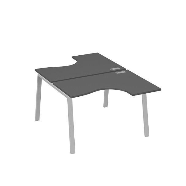 Рабочая станция каркас TRE столы Классика (2х120) A4 А4 Б3 180  БП антрацит премиум / металлокаркас серый - Вид 1