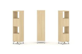 Стайл Проджект Набор стеллажа 1 сторон., 4 яр. SN.NS-411 Акация Лорка/Металл Белый 387*400*1615 - Фото предпросмотра