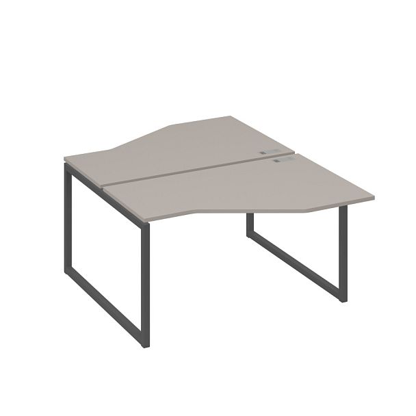 Рабочая станция со столами (2х140) Техно на каркасе QUATTRO A4 А4 Б4 187 БП мокко премиум / металлокаркас антрацит - Вид 1