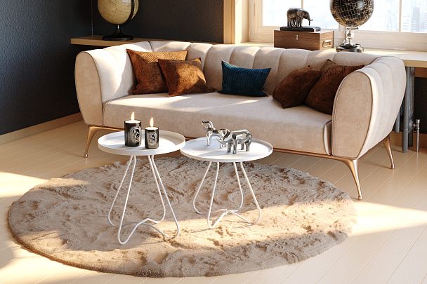 Двойной кофейный столик Sheffilton SHT-CT3/CT3-2 белый муар - Вид 3