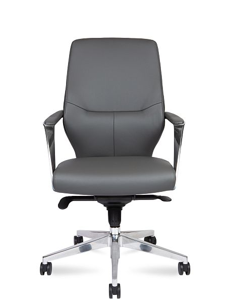 Кресло офисное / Capital LB-Grey / алюминиевая  база / серая экокожа - Вид 2