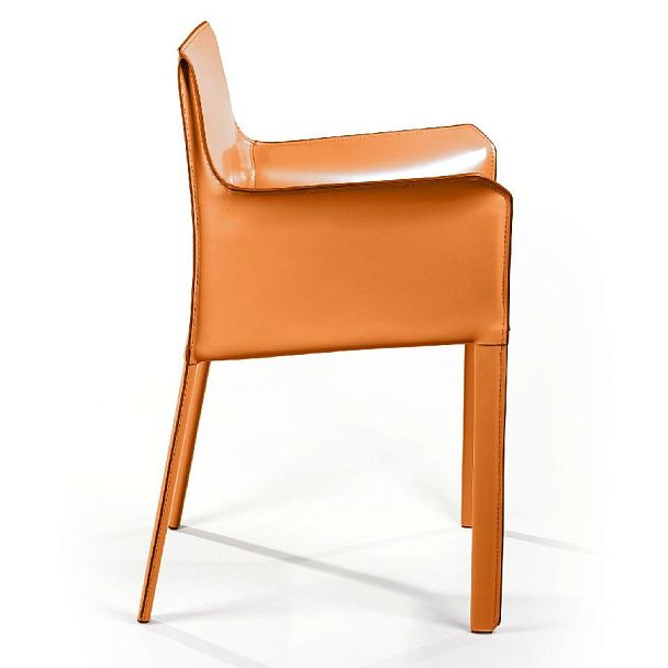 Стул с подлокотниками Barrie, кожа camel - Вид 5