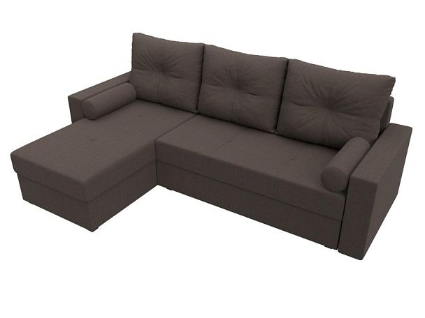 Диван угловой Верона Лайт левый угол Рогожка коричневый - Вид 5