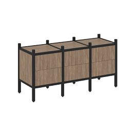 Loft Прямой стеллаж наборный VR.L-06 Дуб аризона/Чёрный металл 1278*446*636 - Фото предпросмотра