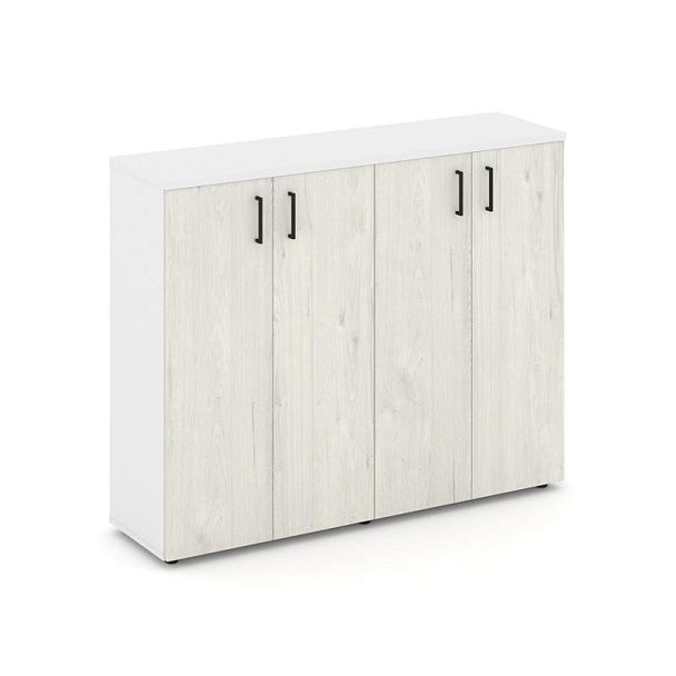 Стайл Проджект Тумба опорная/приставная SN.TOP-162 Белый/Белый/Дуб Наварра/Черный Ручки 1432*400*115 - Вид 1