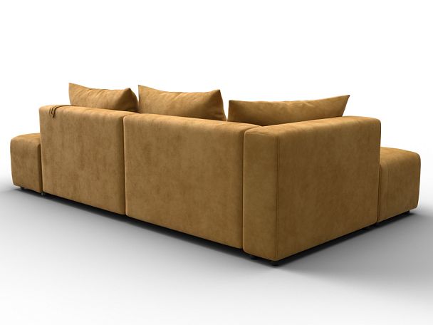 Диван угловой Лига-103 НПБ угол левый Велюр желтый - Вид 5