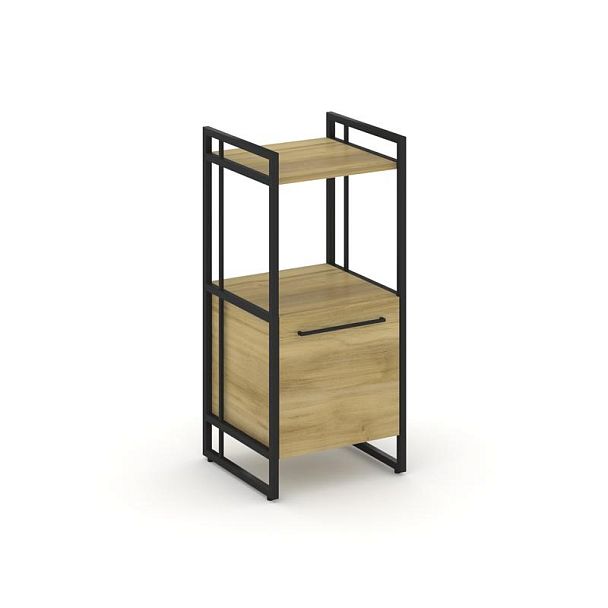 Rift Шкаф 2 ниши узкий RF.SU-22 (R) Дуб Винченцо/Металл Черный 420*396*924 - Вид 1