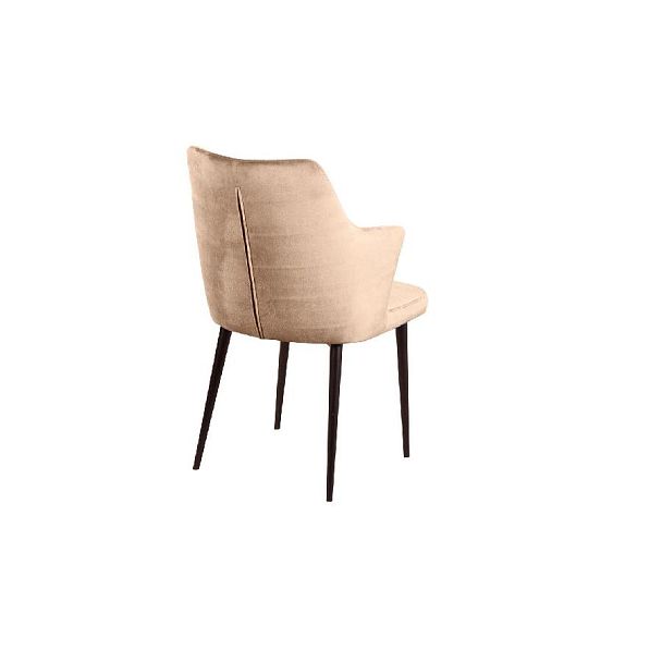 Стул с подлокотниками Hunt, бархат бежевый 5 / чёрный конус - Вид 5