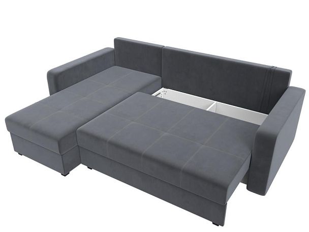 Диван угловой Ливерпуль Лайт левый угол Велюр серый - Вид 7