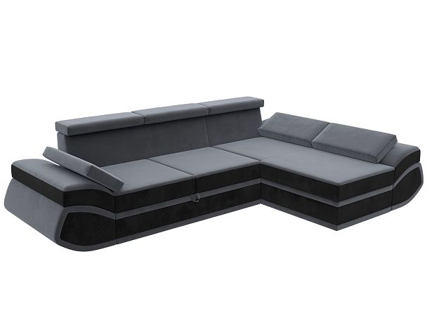 Диван угловой Лига-032 правый угол Велюр серый - Вид 9