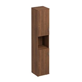 Шкаф для документов узкий 2-дверный с нишей Комфорт К.384 французский орех - Фото предпросмотра