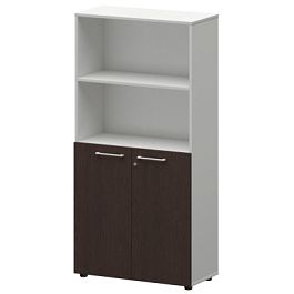 Шкаф высокий полузакрытый СМШ48.28F(Б) Дуб венге/Белый 792x380x1595 Кортез - Фото предпросмотра