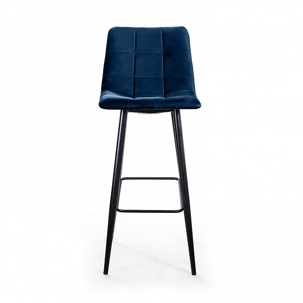 Стул барный UNO, бархат синий 29 / чёрный конус - Вид 3