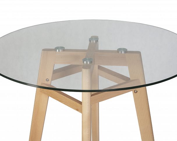 Стол обеденный DOBRIN HENRY`90 GLASS (столешница стекло, деревянное основание) - Вид 4