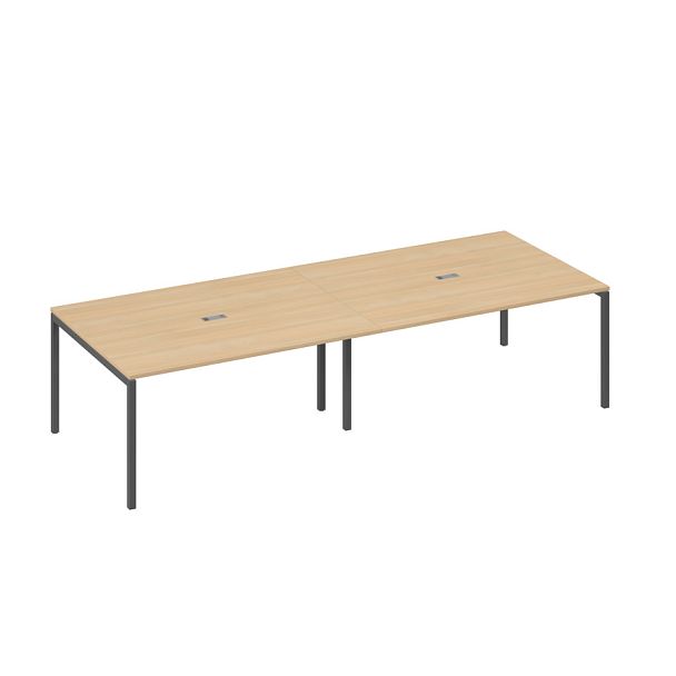 Стол переговорный 320 на металлокаркасе DUE A4 А4 Б2 133-2 БП натуральный дуб / металлокаркас антрацит - Вид 1