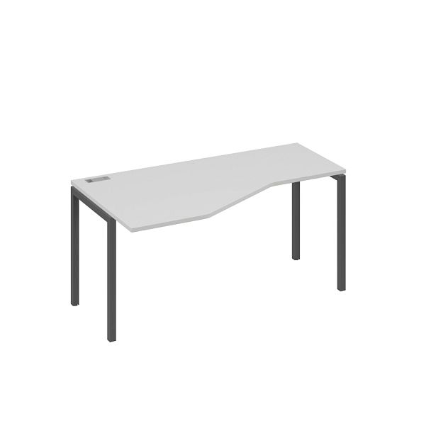 Стол эргономичный левый "Техно"на металлокаркасе DUE A4 А4 Б2 055 БП серый / металлокаркас антрацит - Вид 1