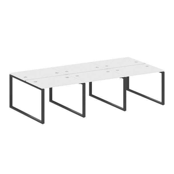 Metal System Р. ст. на 6 раб. места на О-образном м/к БО.СМ-6.1 Белый/Антрацит металл 3000*1475*750 - Вид 1