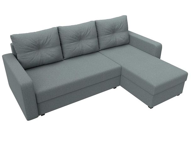 Диван угловой Ливерпуль Лайт правый угол Рогожка серый - Вид 5